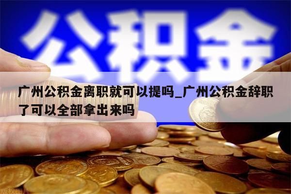 广州公积金离职就可以提吗_广州公积金辞职了可以全部拿出来吗